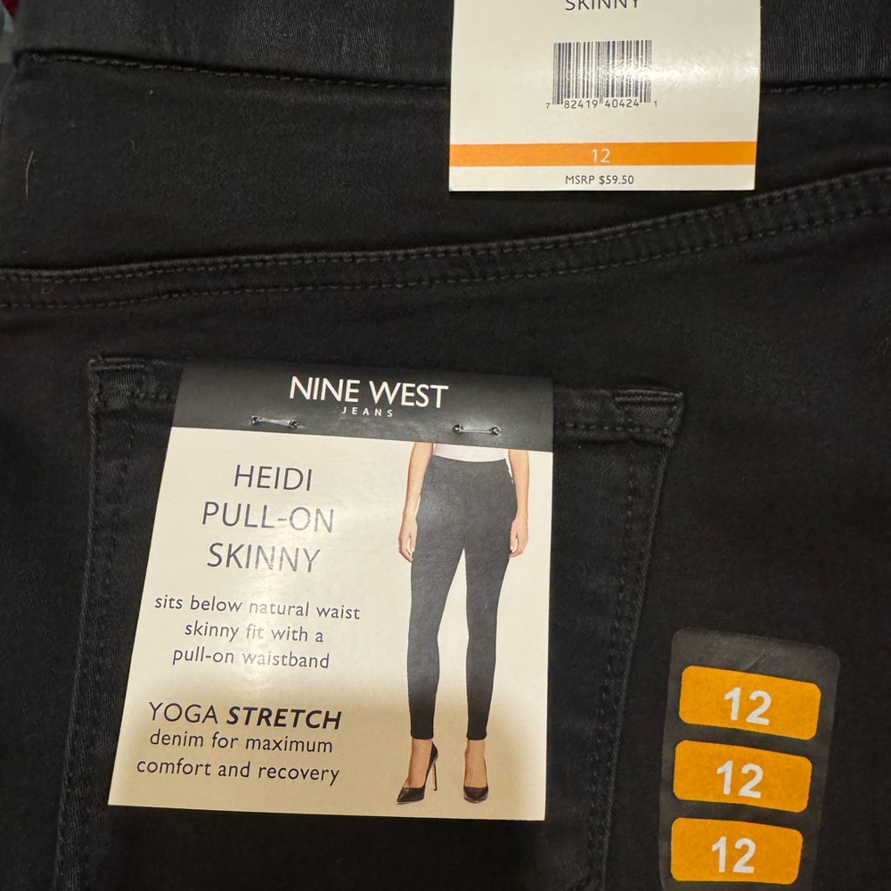 Nine West Black Heidi Pull-On Skinny Jeans